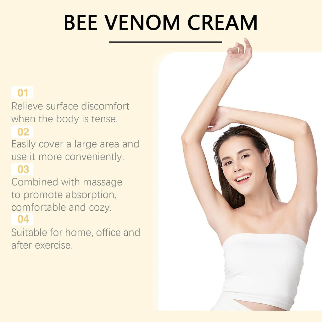 60g jar of moisturising skincare cream with mint leaf, bee venom, and tea tree oil.