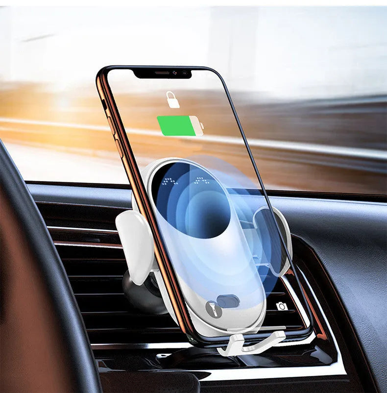 Intelligent infrared sensor car wireless charger with TypeC interface, black and white options