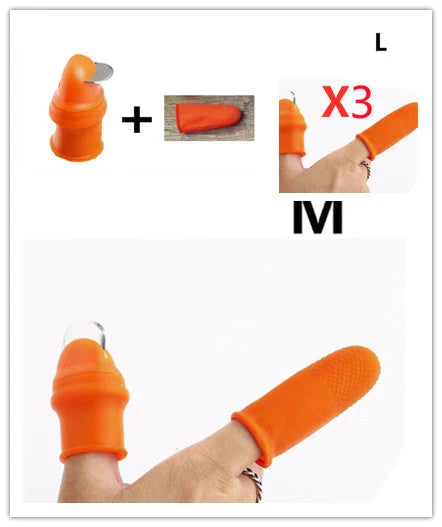 Silicone Finger Guard for Safe and Efficient Vegetable Harvesting with Sharp Curved Blade and Comfortable Grip