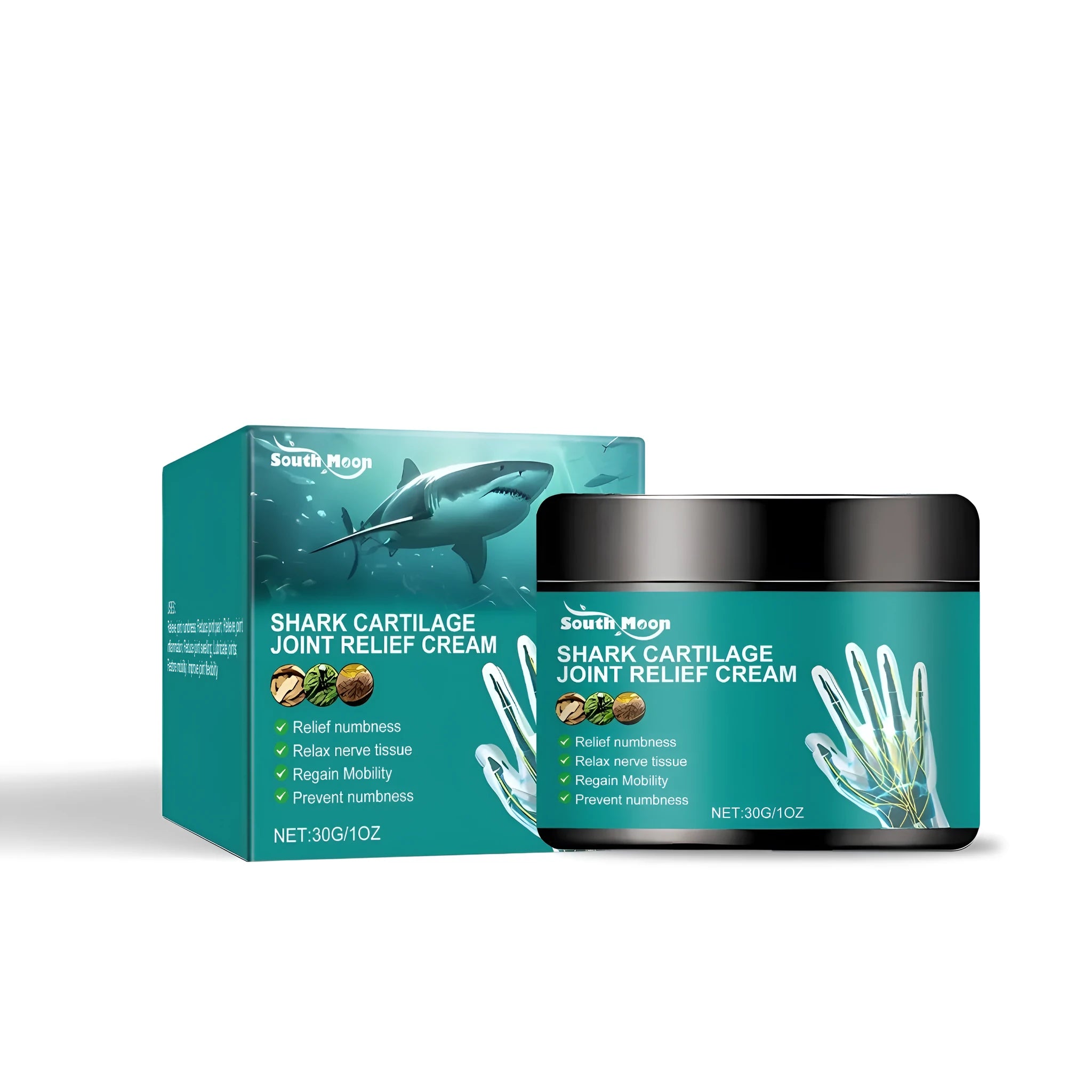 30g jar of cartilage joint repair cream with shark cartilage and mint leaf extracts