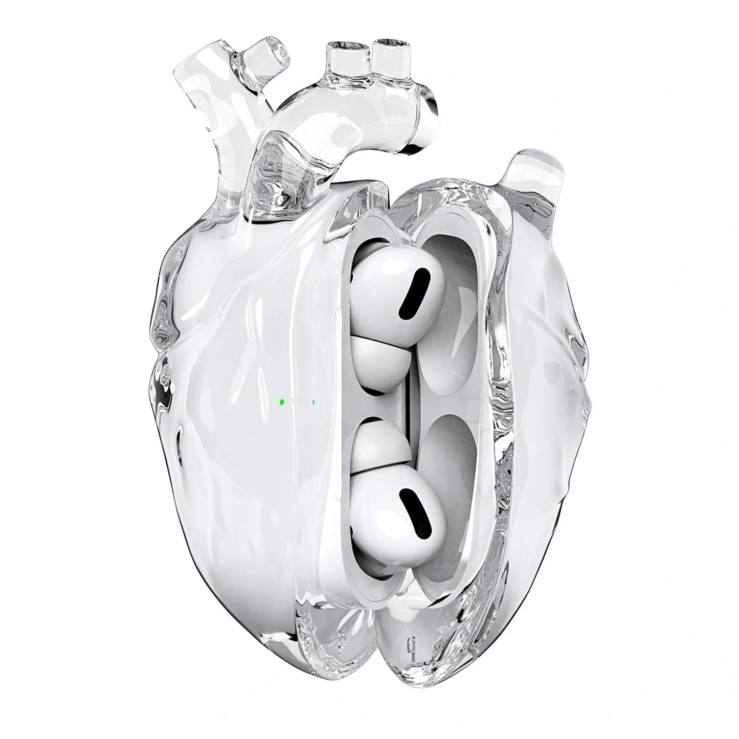 AirPods protective case showing charging port access and colour options