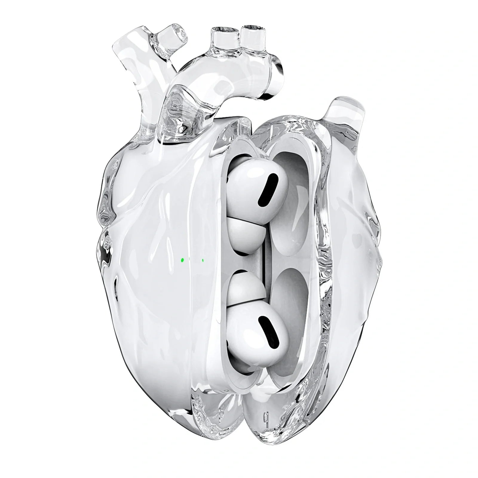 AirPods protective case showing charging port access and colour options