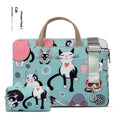Cartoon printed polyester laptop bag with animal pattern, waterproof and anti-seismic, available in Alien Cat colour
