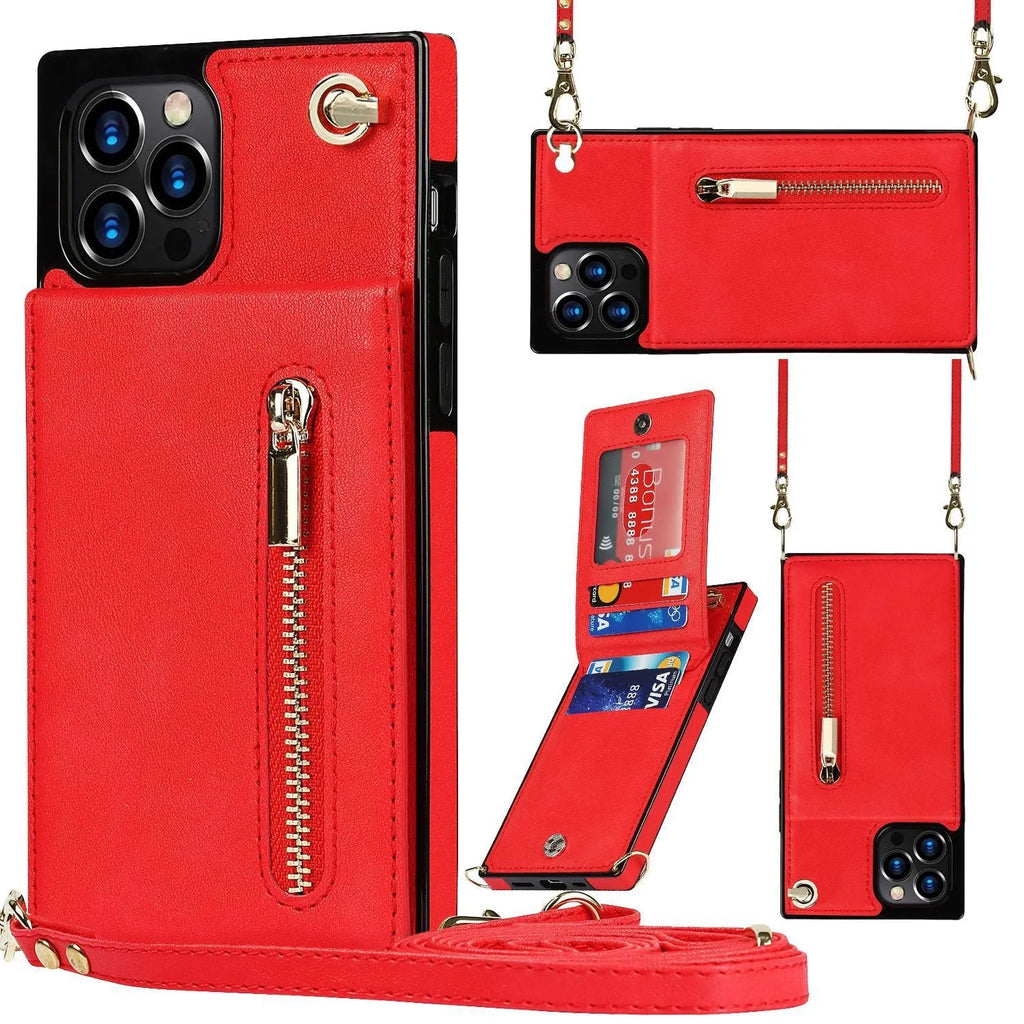 Leather and TPU mobile phone case in solid colours for Samsung and iPhone smartphones.