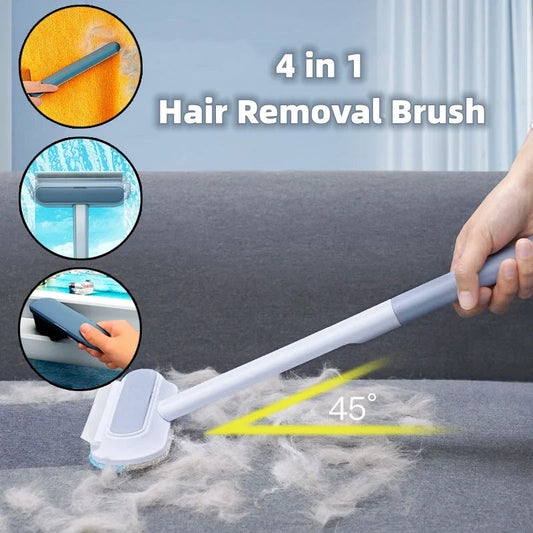 Versatile 4-in-1 Window and Surface Cleaning Brush with Soft Flannel-Covered Bristles for Effective Cleaning on Multiple Surfaces