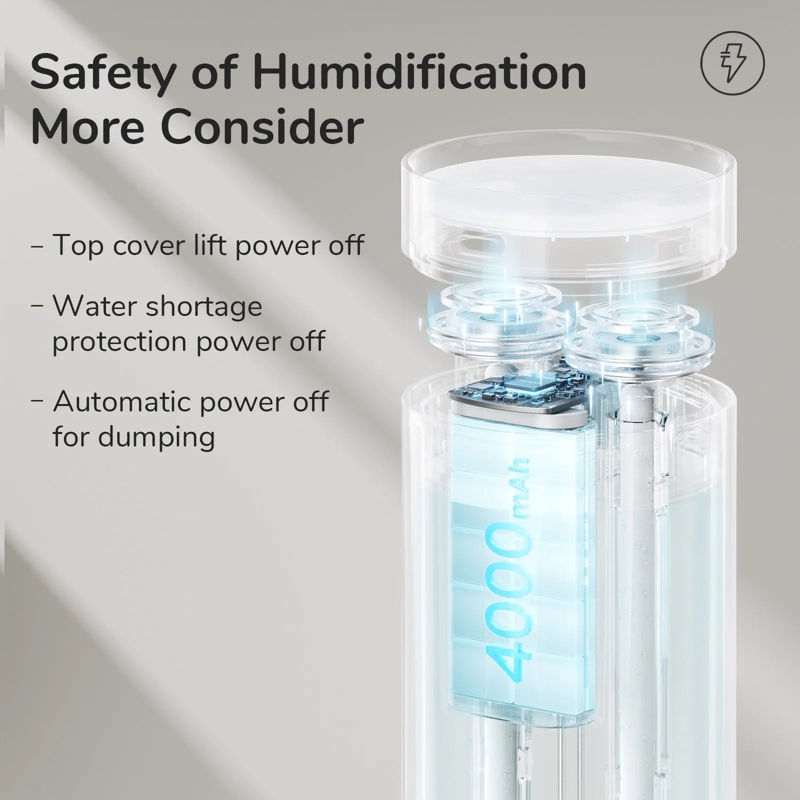 Small 500ml desk humidifier with night light and two fog outlets, USB powered, in Earth Brown