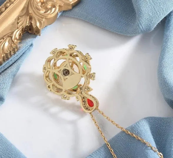 S925 silver inlaid natural chrysoprase agate geometric round pendant necklace on copper base with gold detailing, green chalcedony option