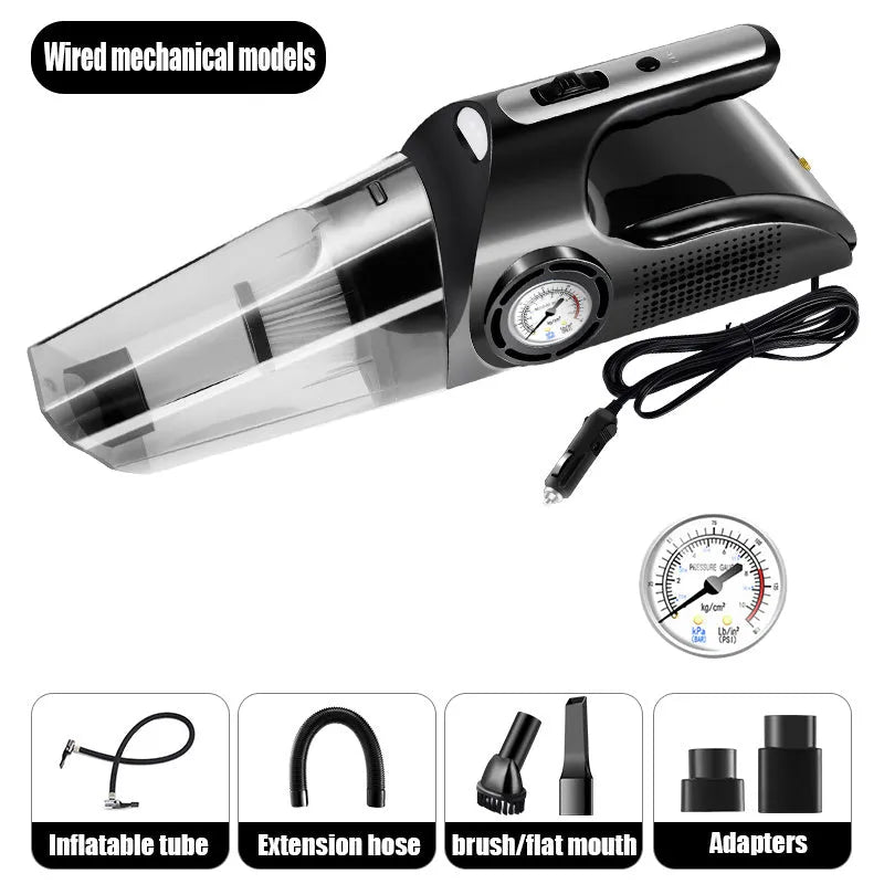 Cordless rechargeable wet dry vacuum cleaner with 5000mbar suction, 2000mAh battery, digital display, ABS body, model A-117, on a white background