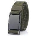 Casual polyester belt with magnetic alloy buckle in Army Green colour showing 125cm length