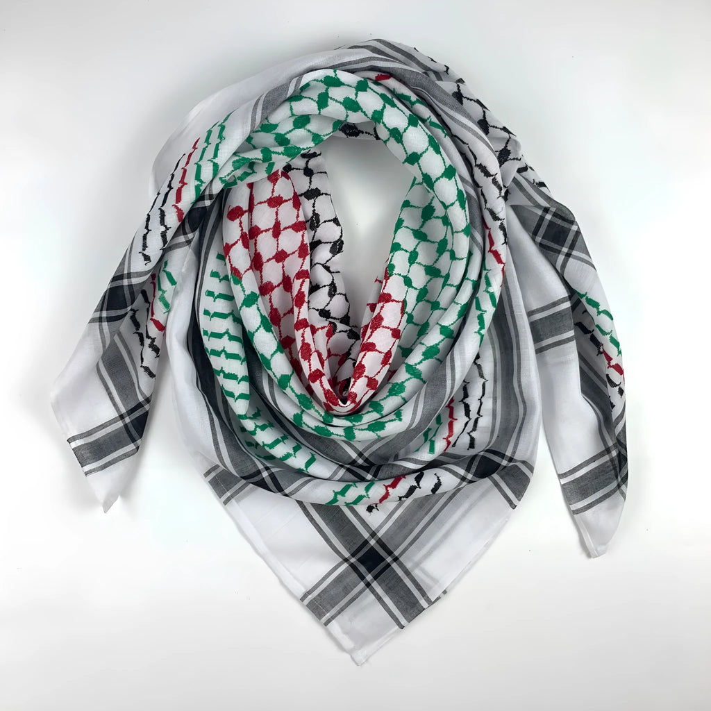 Keffiyeh jacquard square scarf 140cm polyester men's headscarf Middle Eastern style