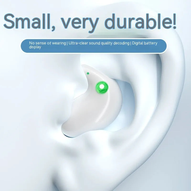 Wireless Bluetooth headset for sleep with digital display charging case, black and white colour options, PC ABS material