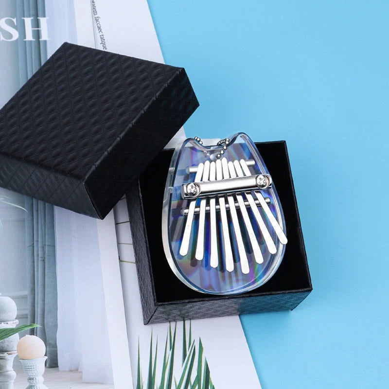 Mini Kalimba 8 Keys Thumb Piano in wooden finish with colorful designs
