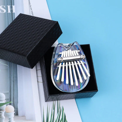 Mini Kalimba 8 Keys Thumb Piano in wooden finish with colorful designs