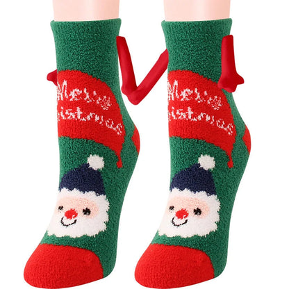 Christmas couple socks with magnetic suction feature in various animal patterns