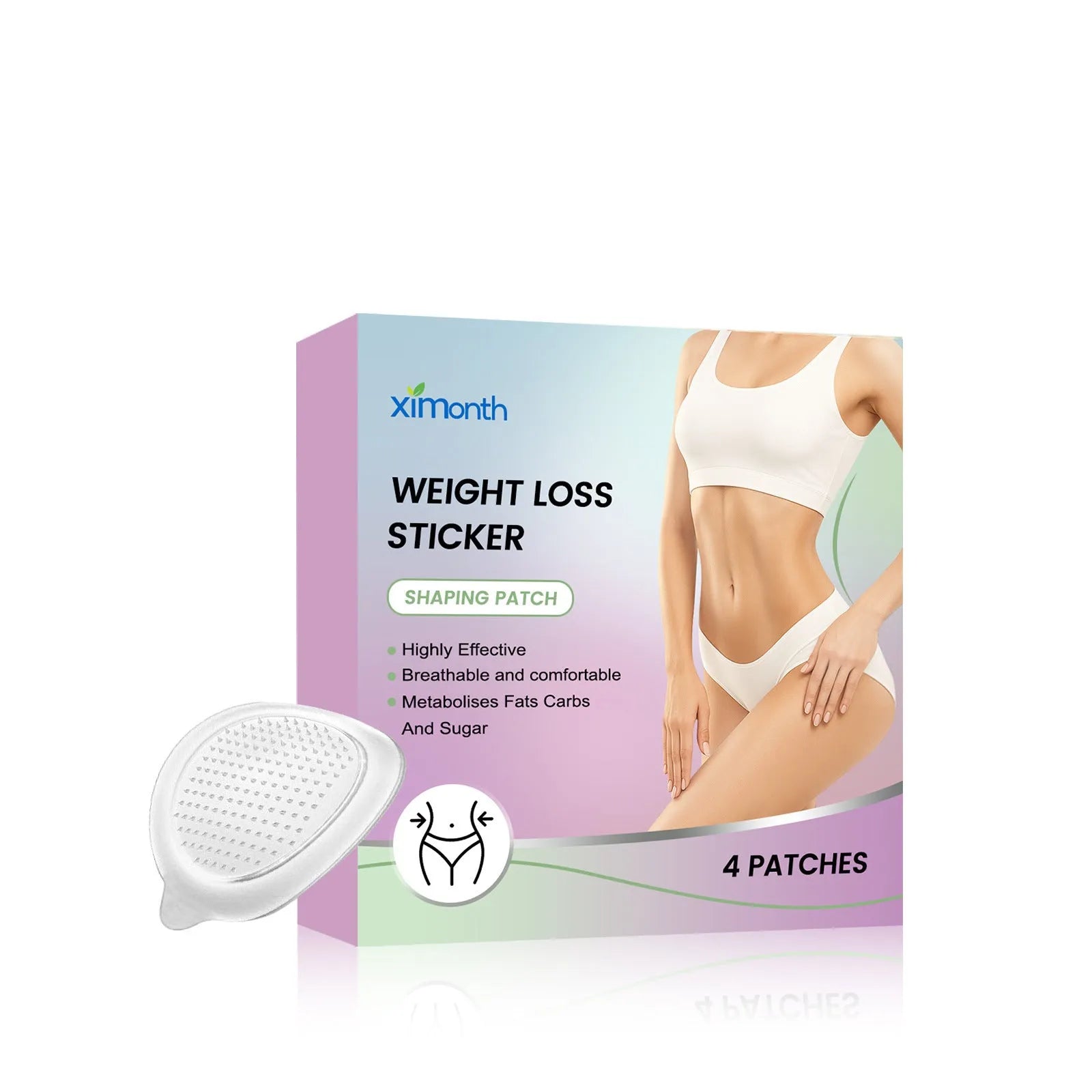 Four-piece pack of body nursing adhesive bandages with aloe and mint leaf formula