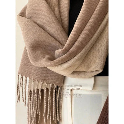 Double-sided artificial Australian wool scarf shawl in various colours for winter warmth