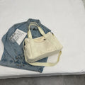 Women's solid colour polyester canvas shoulder bag with sandwich pockets and mobile phone compartment