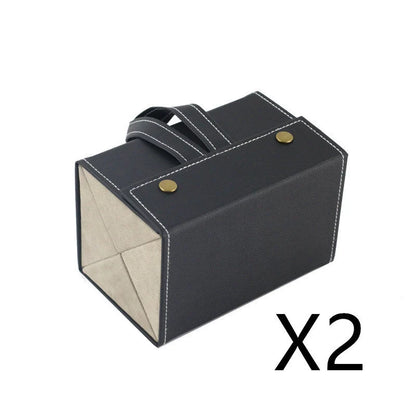 Foldable PU leather sunglasses and eyeglasses organizer case with five slots