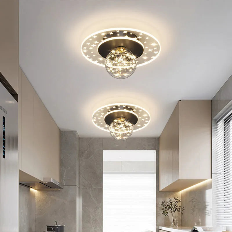 Modern LED ceiling lamp for corridors in gold, black or white finish with adjustable colour temperature