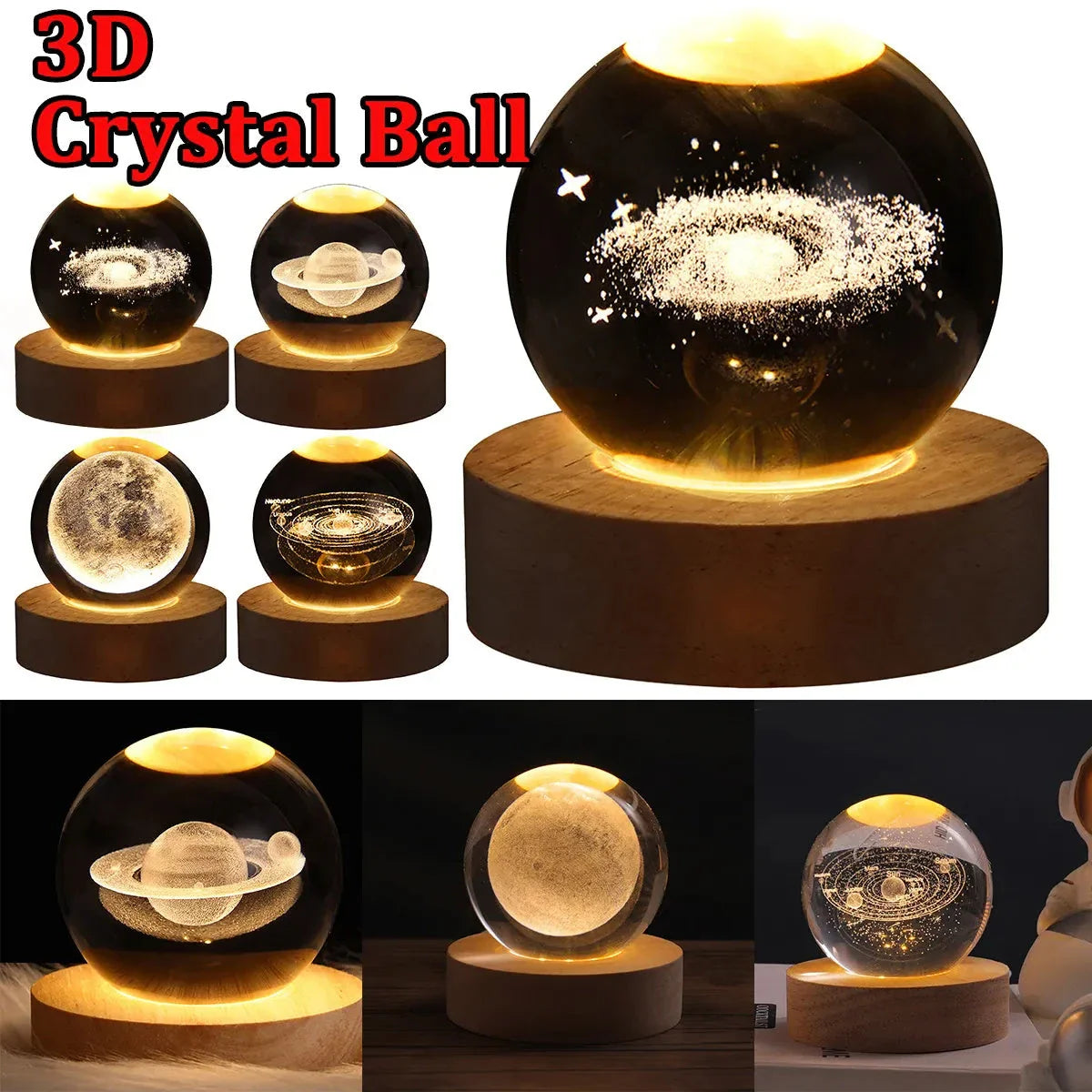 Magical Galaxy Crystal Ball Lamp with captivating 3D celestial lighting effects