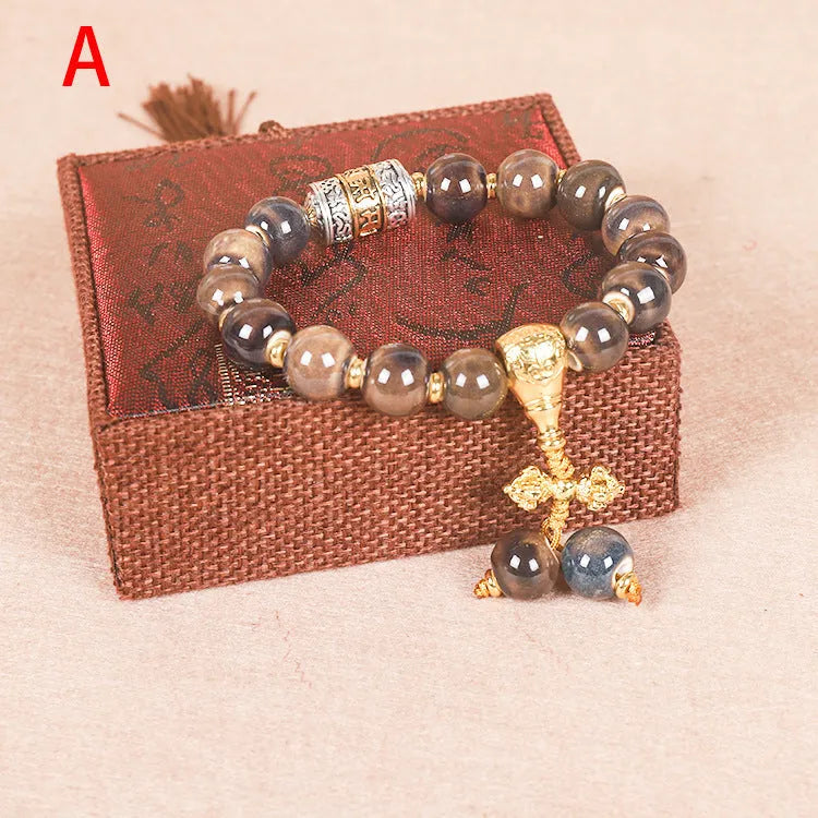 Men's gradient ceramic bracelet with Yonghe blessing craft in six colour variations