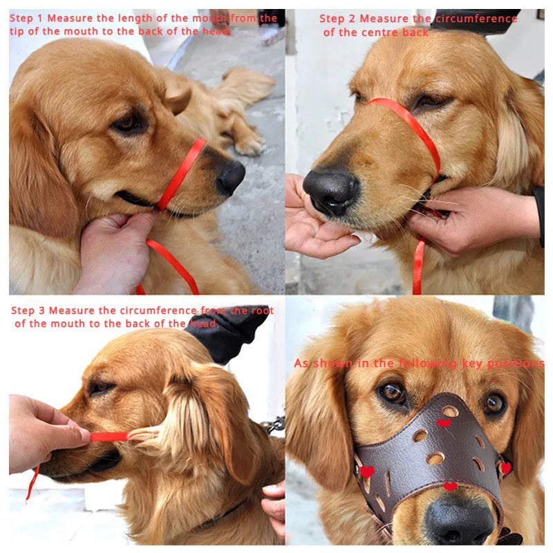 Dog muzzle silencer mouth cover for barking and bite prevention in black or brown colours