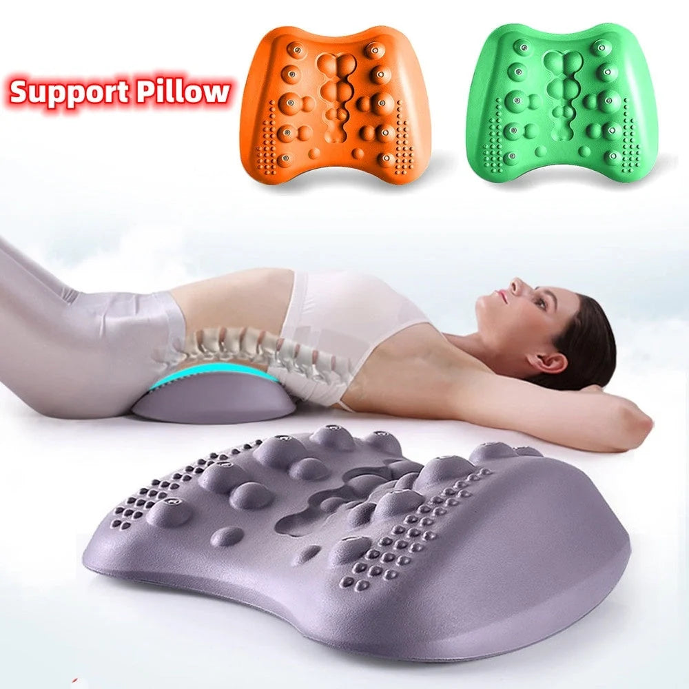 Butterfly-shaped lumbar support pillow with magnetic therapy nodes for back pain relief