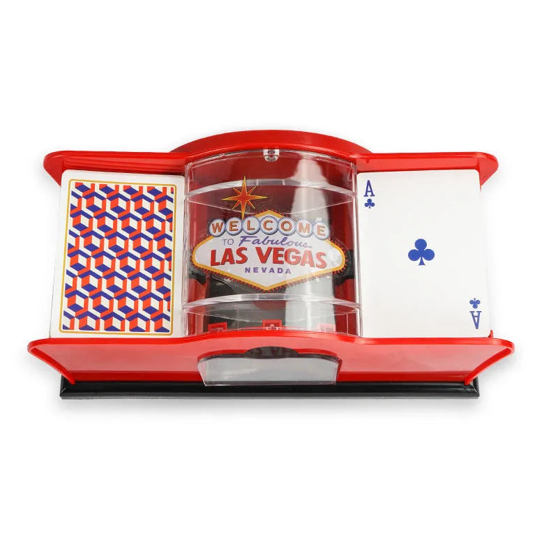 Manual hand-cranked card shuffler machine for casino games blackjack poker