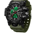 Dried Shrimp sports waterproof electronic watch in black with ABS case and TPU strap