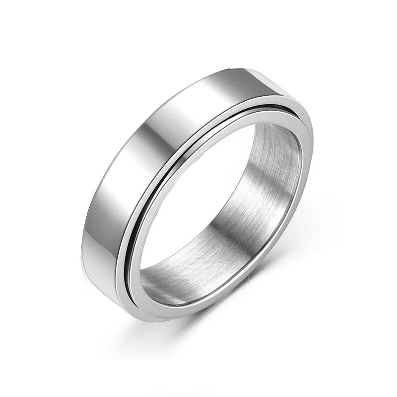 Titanium steel personality ring in various colours and designs, showcasing hip hop simplicity