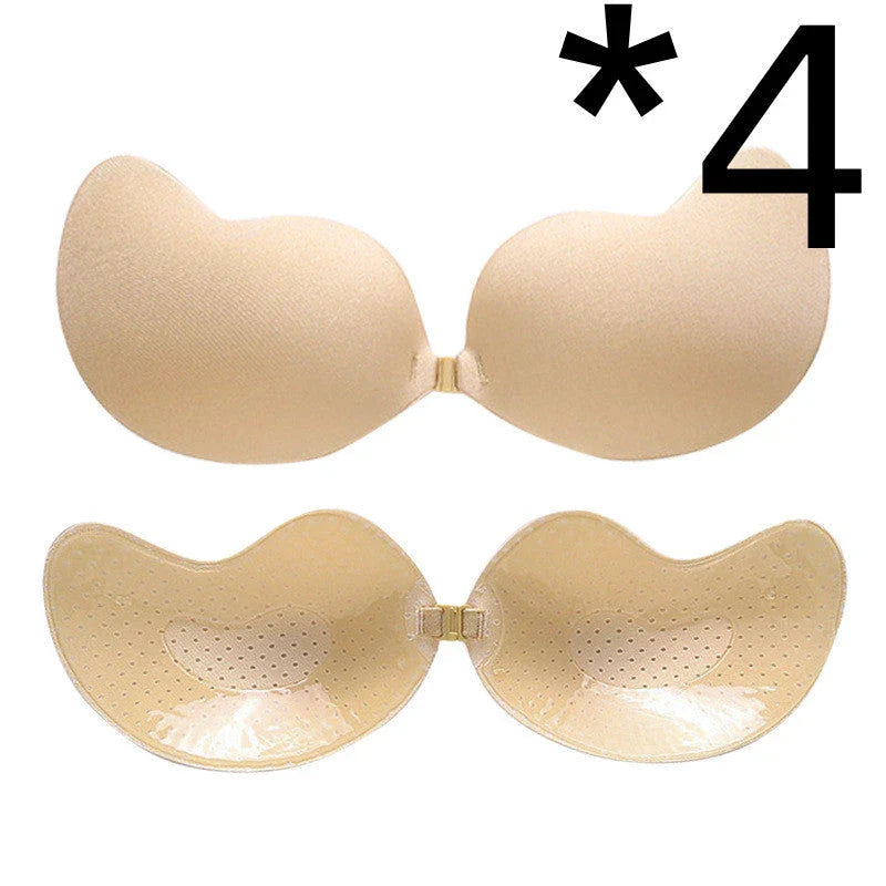 Invisible Lift Push-Up Bra in black and skin tone colors, designed for backless, strapless, and low-cut outfits