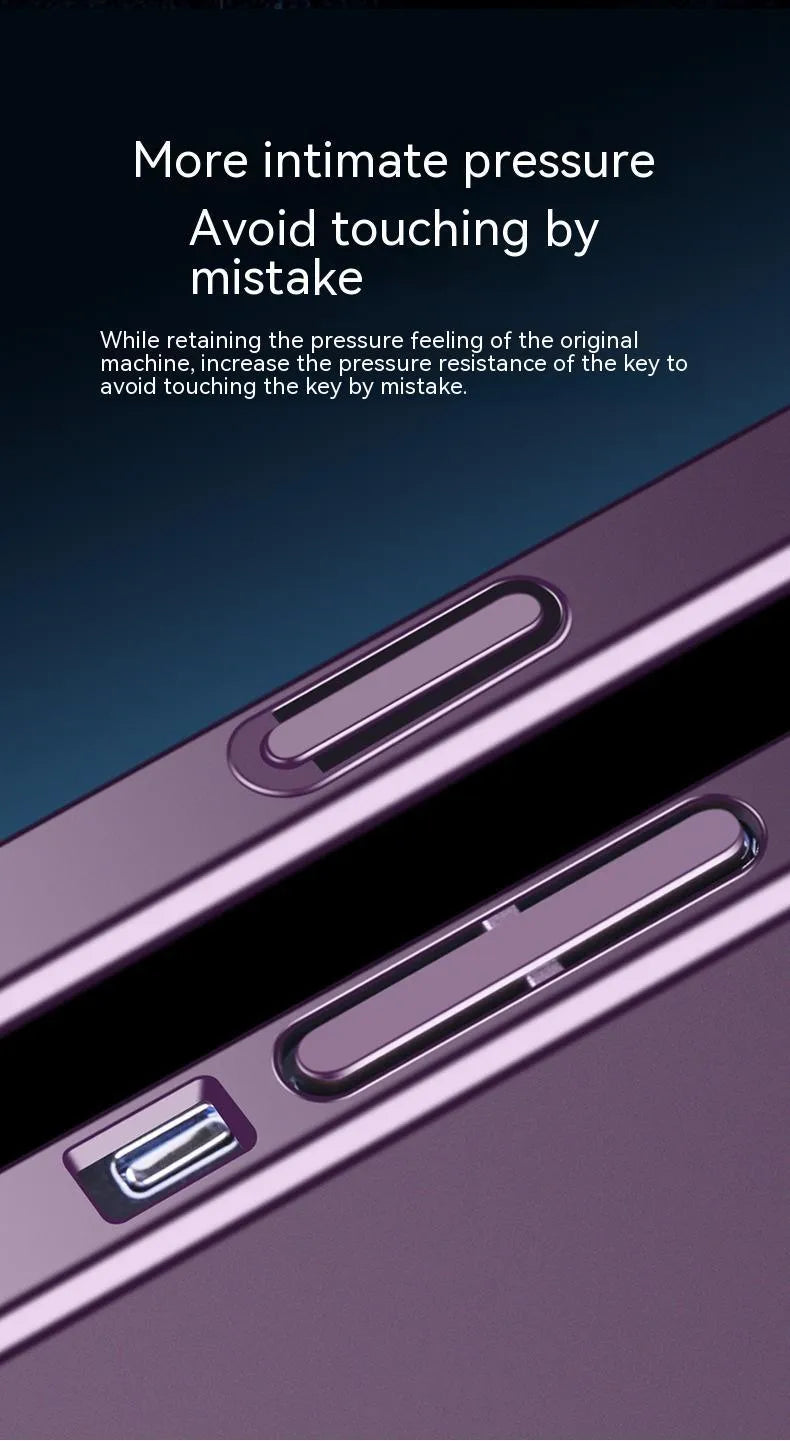 Frosted PC magnetic bracket phone case for iPhone, shown in dark purple, with a large window and built-in stand.