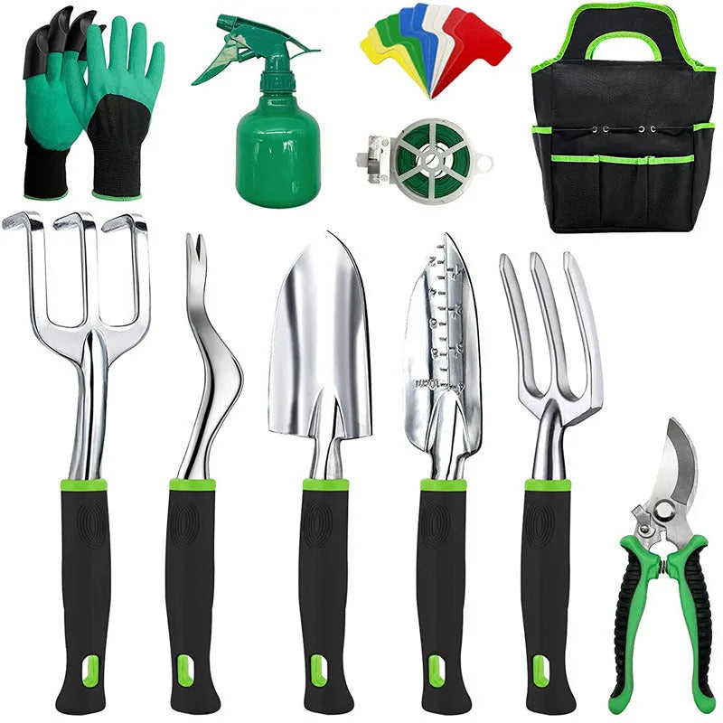 Magnesium aluminium alloy garden tool combination set in 49-piece and 82-piece configurations with customisable colour