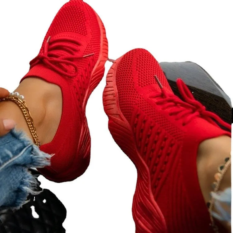 Women's thick bottom casual sneakers in solid colours white, red, blue, black, khaki, grey, pink, light blue