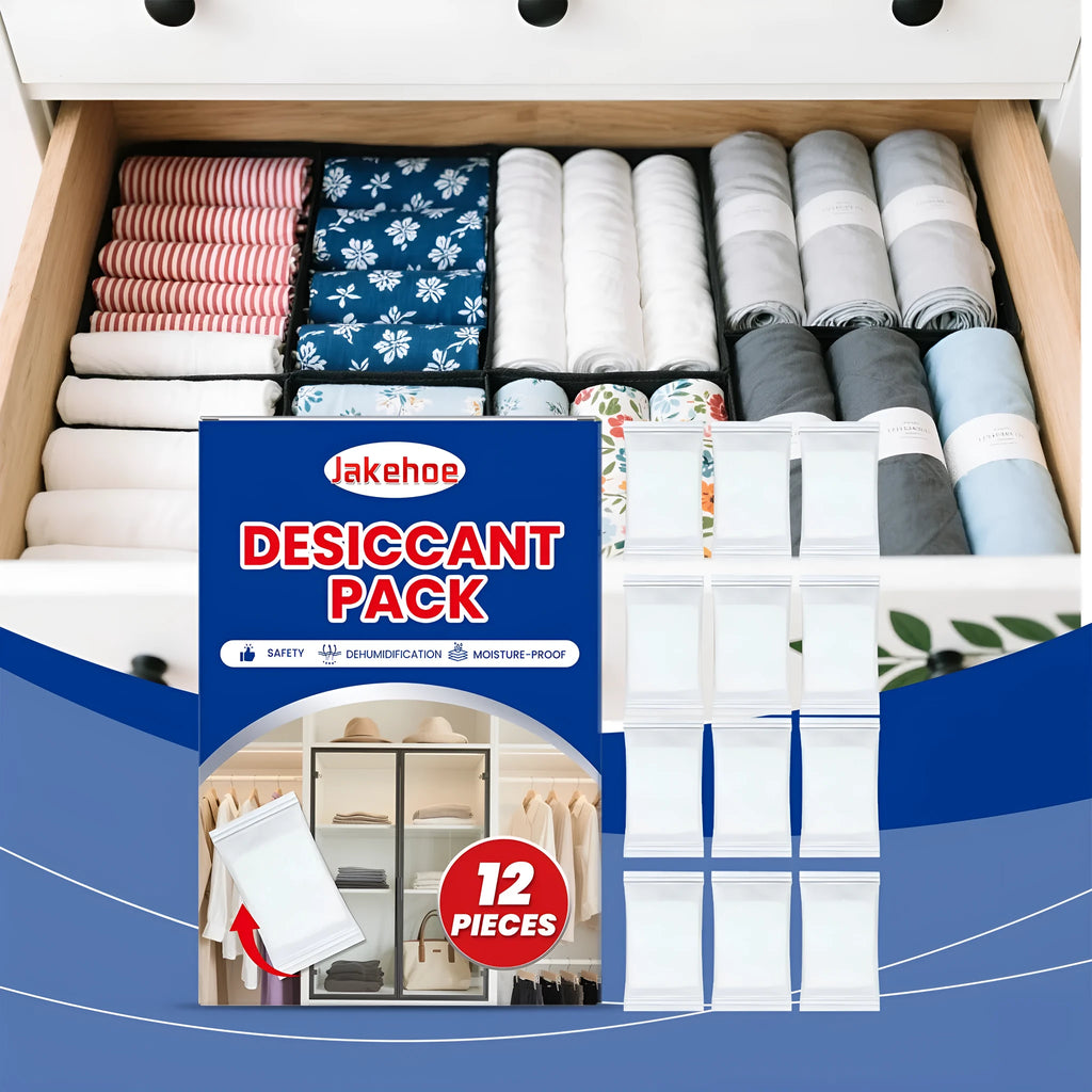 12 calcium chloride household desiccant packs for wardrobe and cupboard moisture control