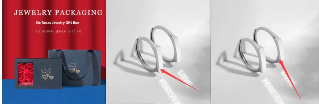 S925 Sterling Silver Love Pattern Rings for couples with adjustable opening