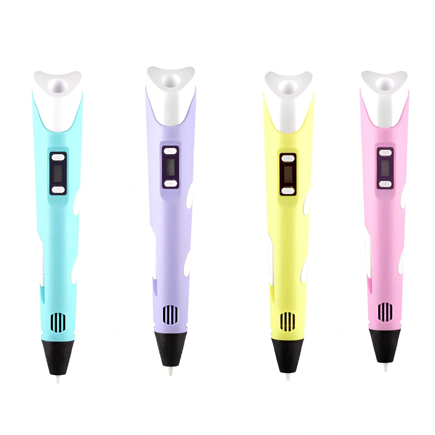 Yellow Children's 3D Printing Pen with USB, base, and 3m 3-colour consumables for three-dimensional drawing