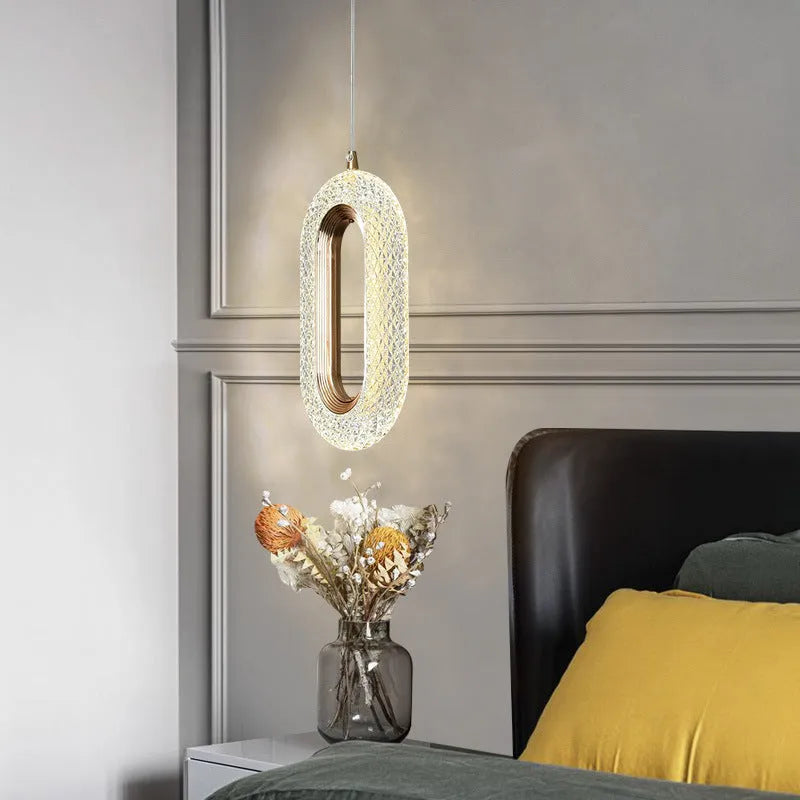 Zinc alloy LED small chandelier with acrylic lamp body, 20cm diameter, Lucky Bag model, fish line design