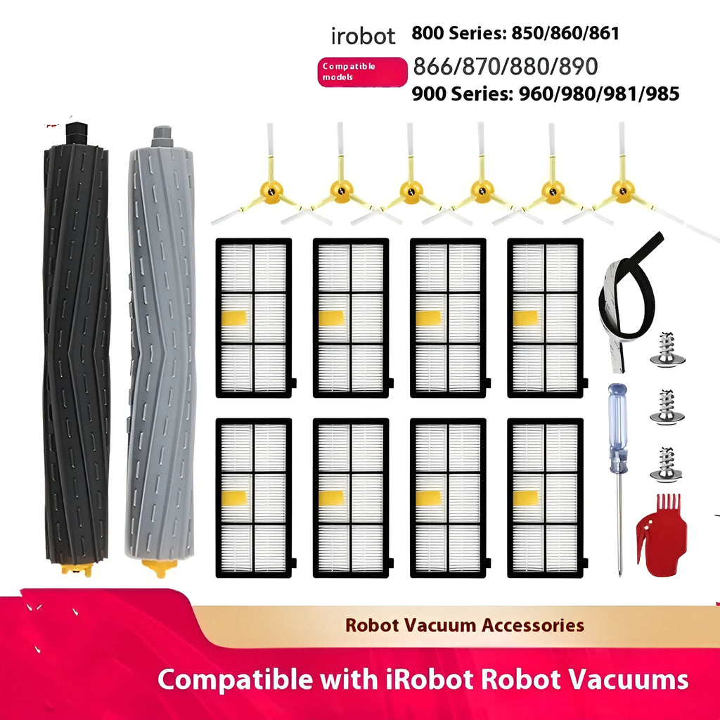 Sweeping robot accessories kit with edge brush, Hyper, and main adhesive brush for small area cleaning