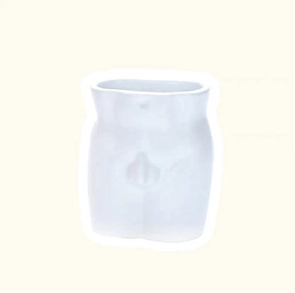 Handcrafted human body ceramic vase with pink and black dots, European style