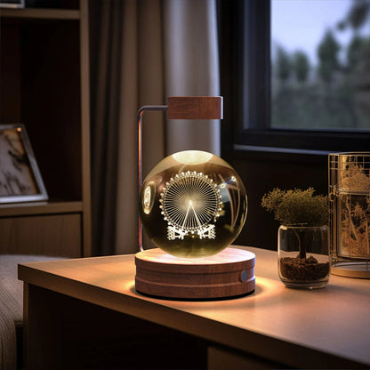 Dazzling crystal ball nightlight with captivating cosmic designs, creating a warm, soothing ambiance in your home