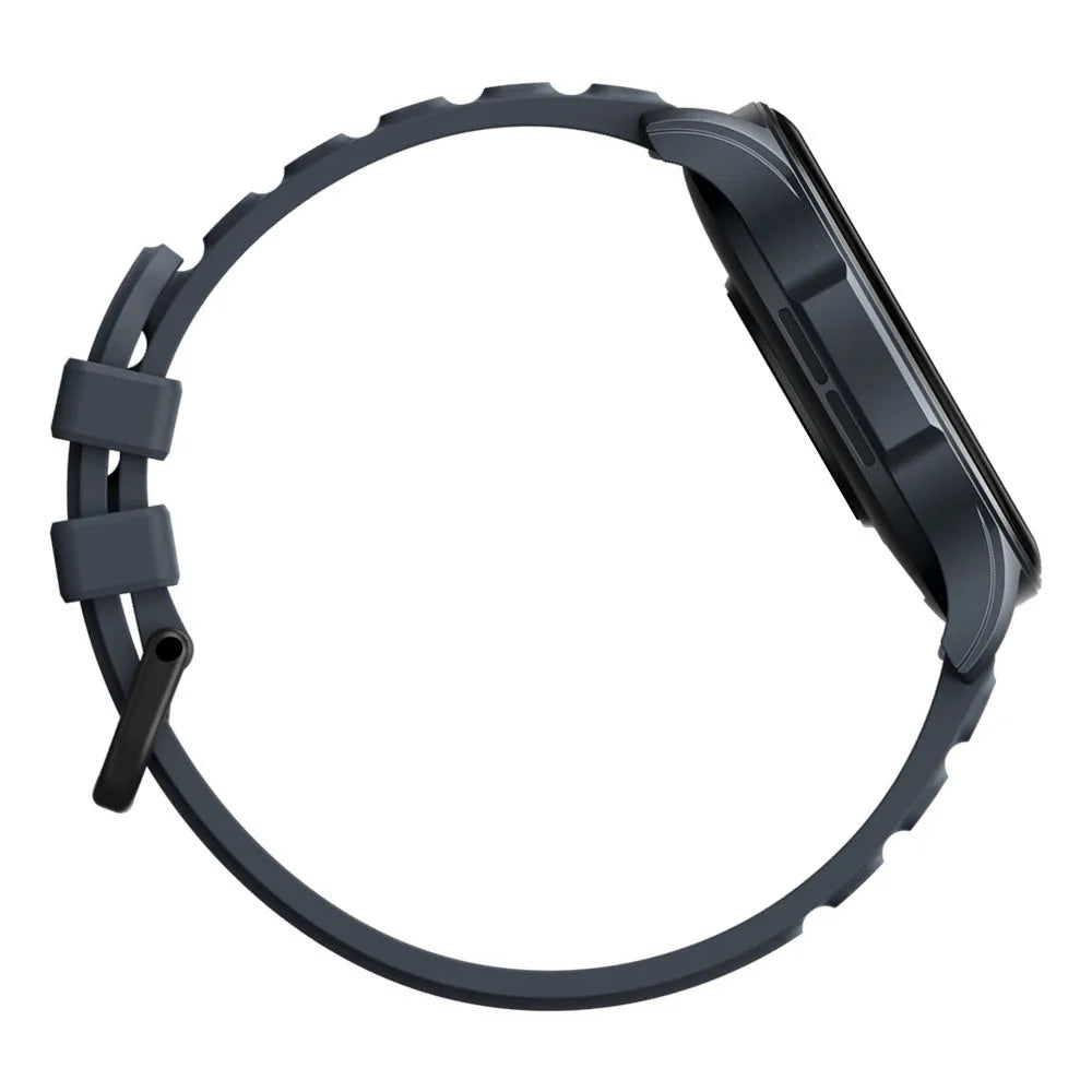 Btalk 3 Pro smart watch in blue on wrist showing AMOLED display with health stats