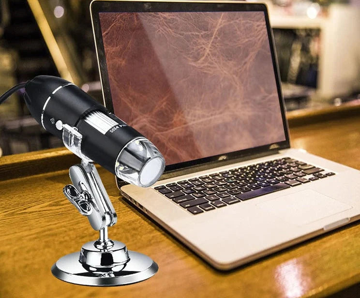 3-in-1 USB Digital Microscope with adjustable magnification and LED lighting