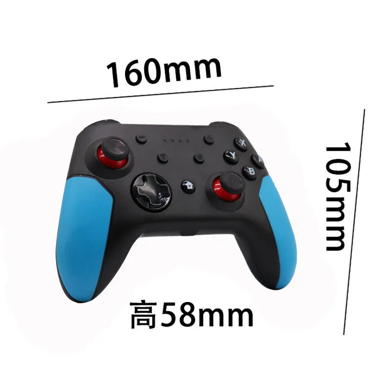 Bluetooth gamepad for Nintendo Switch, PC and Android in blue and red colour scheme