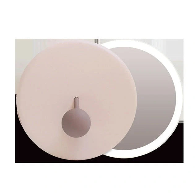 Pink and white LED makeup mirror with overlay closure and 800mAh battery