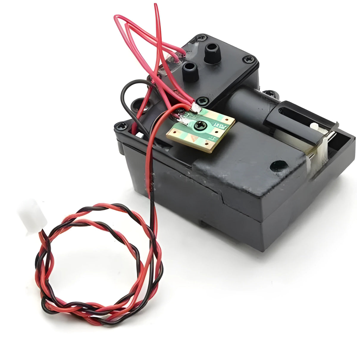 Black plastic smoke box electronic accessory for model tanks with 12V DC operation