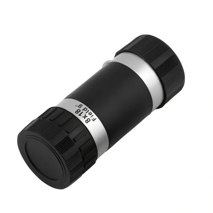 Silver 8x optical telescopic lens for phones, 1.2x7 inches, clips on for 240-yard magnification views