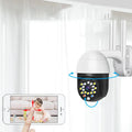 Wireless dome security camera with plastic housing showing infrared LEDs and 3.6mm lens