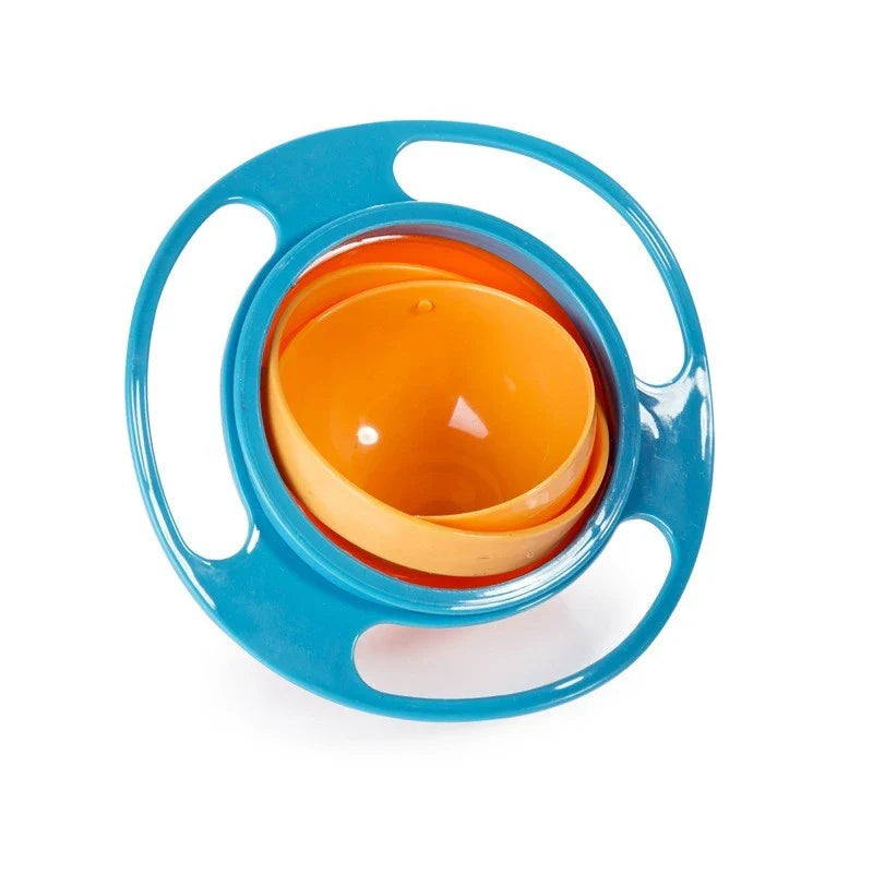 360 Rotate Universal Spill-proof Bowl for Babies in red, green, and blue