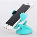 Universal suction cup car phone holder with adjustable clamp for smartphones 5cm-8cm wide, available in black and blue